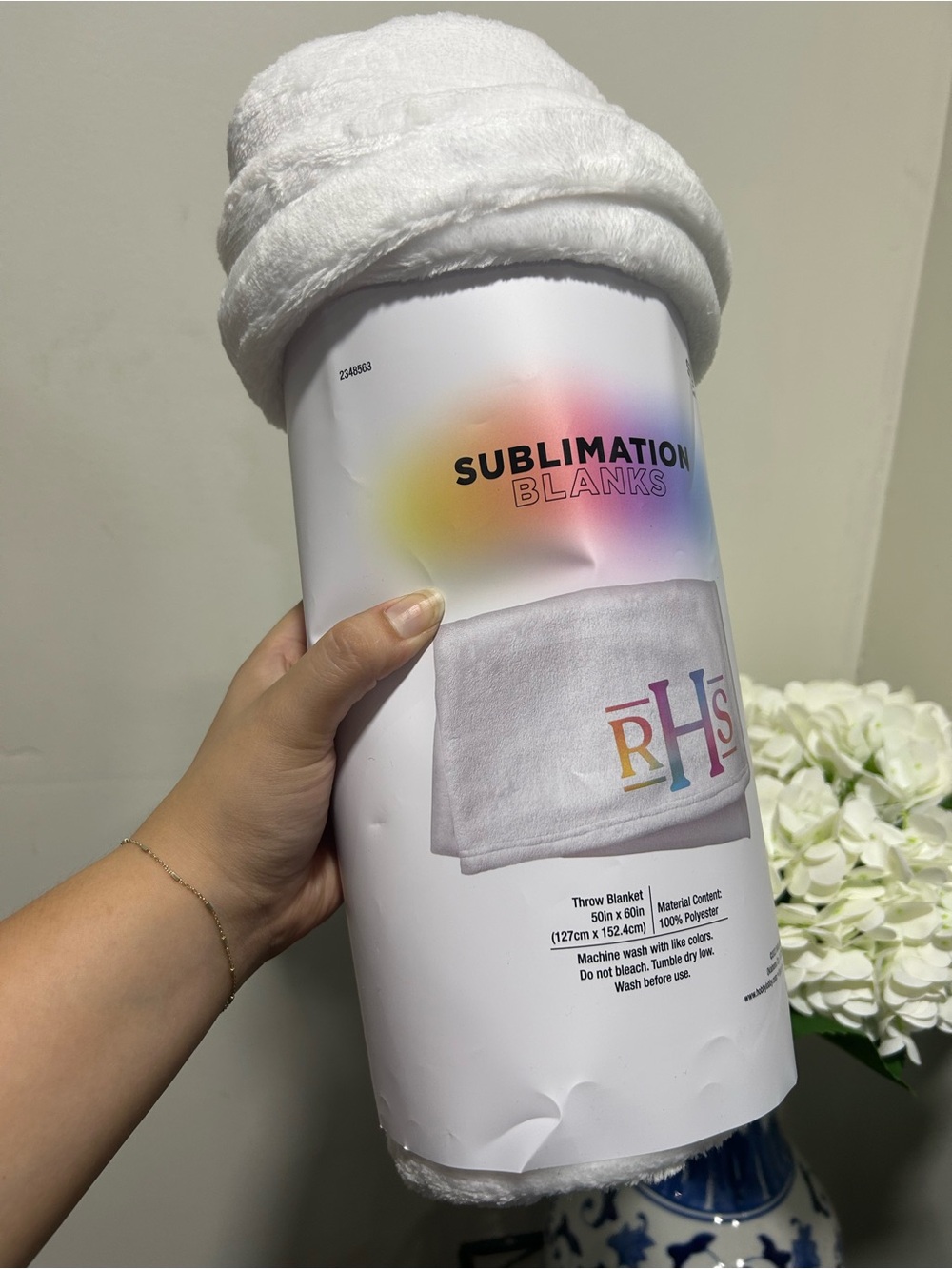 White Sublimation Throw Blanket - Soft Plush Personalized Blank